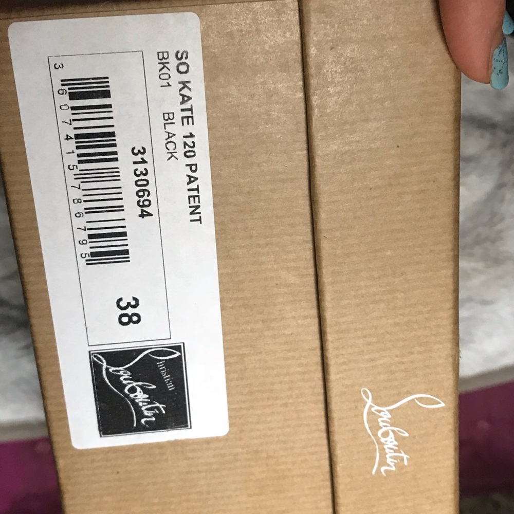 Christian Louboutin Oh So Kate Black Leather 38 7 - Picture 3 of 5